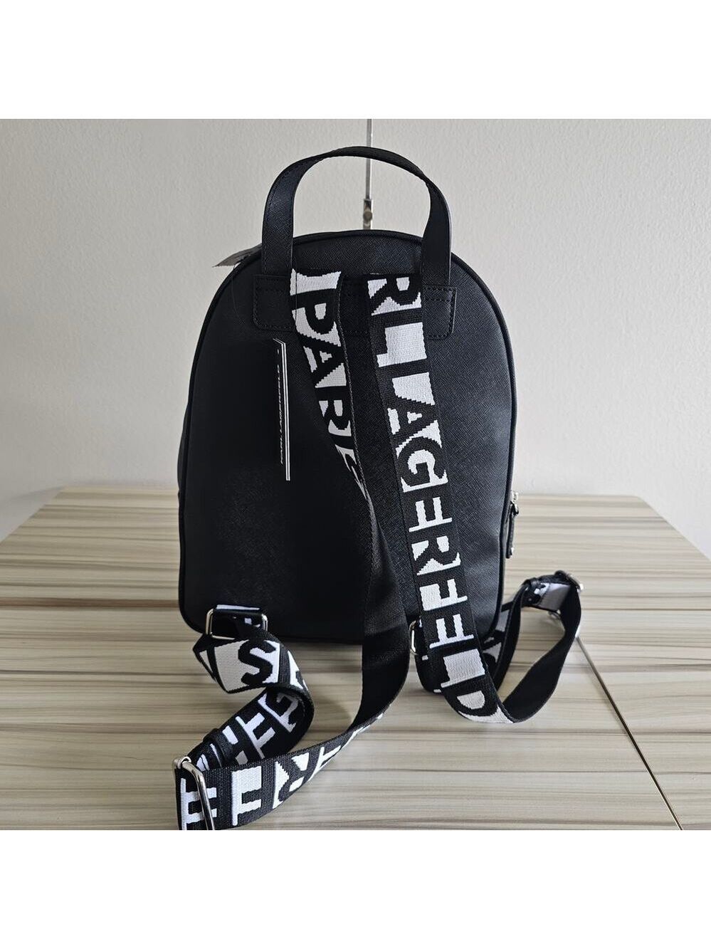 Karl Lagerfeld Paris Black Khloe Backpack - Picture 2 of 7